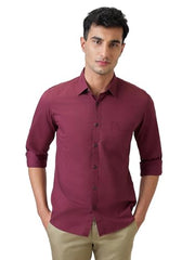 Parx Men Slim Fit Solid Pattern Pure Cotton Semicutaway Collar Full Sleeve Casual Shirt (Size:39)-XMSS14475-B3 Blue