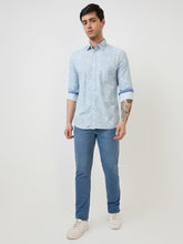 Parx Men Low Rise Tapered Fit Knitted Pattern Cotton Polyester Blend Jeans (Size: 32)-XCYA03123-B5 Blue