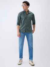 Parx Men Low Rise Tapered Fit Knitted Pattern Cotton Polyester Blend Flat Front Jeans -XCYA03141-B5 Medium Blue