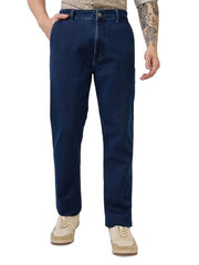 Parx Men Mid Rise Straight Fit Twill Pattern Cotton Blend Jeans (Size: 34)-XCYN03148-B8 Blue