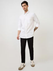 Parx Men Low Rise Skinny Cropped Fit Knitted Pattern Cotton Polyester Blend Jeans -XCYX03177-K9 Black