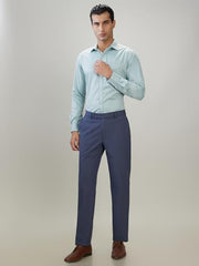 Park Avenue Men Slim Fit Solid Pattern Poly Viscose Blend Flat Front Formal Trouser Grey