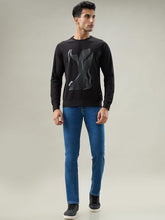 Parx Black Print Pattern Men Sweatshirt