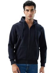 Parx Blue Solid Pattern Men Sweatshirt