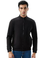 Parx Black Solid Pattern Men Sweatshirt