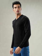 Parx Black Solid Pattern men Winter Wear