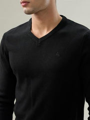 Parx Black Solid Pattern men Winter Wear