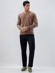 Raymond Men Regular Fit Solid Pattern Marino Wool Acryalic Blend Rib Collar Full Sleeve Casual Sweater