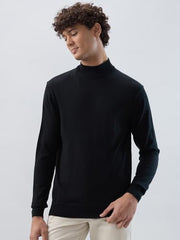 Raymond Men Contemporary Fit Solid Pattern Marino Wool Acryalic Blend Turtle Neck Full Sleeve Casual Sweater