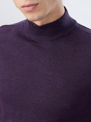 Raymond Men Contemporary Fit Solid Pattern Marino Wool Acryalic Blend Turtle Neck Full Sleeve Casual Sweater