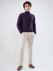 Raymond Men Contemporary Fit Solid Pattern Marino Wool Acryalic Blend Turtle Neck Full Sleeve Casual Sweater