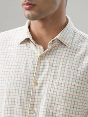 Park Avenue Men Slim Fit Checks Pattern Cotton Wool Blend Semi Cutaway Collar Full Sleeve Casual Shirt Medium Yellow