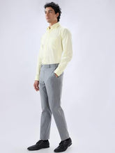 Dark grey Park Avenue men's slim fit formal trouser with solid pattern, polyester blend, flat front for a sleek professional look
