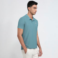 Parx Men Regular Fit Solid Pattern Pure Polyester Polo Neck Half Sleeve Straight Hem Casual T-Shirt