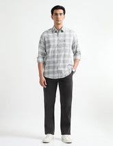 Arrow Sport Men's Grid Tattersall Checked Slim Fit Shirt