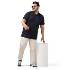 blackberrys Men's Slim Fit Solid Navy Regular T-Shirt