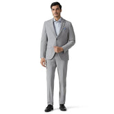 blackberrys Men's Slim Fit Solid Grey Formal Suit