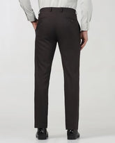 Blackberrys Men's Dk Brown Polyester Blend Solid Slim Fit Formal Trousers