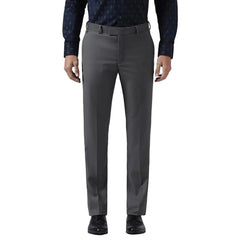 Blackberrys Men's Slim Fit Grey Solid Formal Trousers