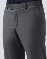 Blackberrys Men's Slim Fit Grey Solid Formal Trousers