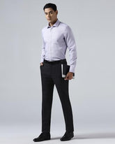 Blackberrys Men's Black Slim Fit Solid Formal Trousers