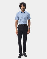 Blackberrys Men's Solid Black Slim-Fit Trousers |Office Wear & Casual Wear