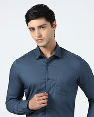 Blackberrys Men Navy Solid Shirts