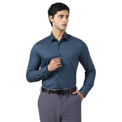 Blackberrys Men Navy Solid Shirts