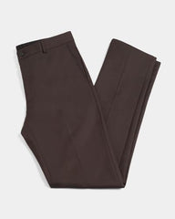 Blackberrys Men Textured Super Slim Fit Formal Trouser | Viscose Rayon Blend | Clean Front & Cross Pocket | Rust