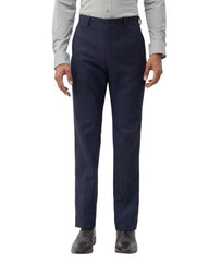 Blackberrys Men Textured Super Slim Fit Formal Trouser | Viscose Rayon Blend | Clean Front & Cross Pocket | Navy