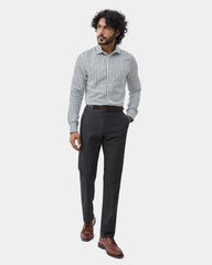 Blackberrys Men Textured Super Slim Fit Formal Trouser | Viscose Rayon Blend | Clean Front & Cross Pocket | Charcoal