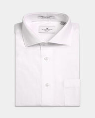 Blackberrys Men Solid Textured Slim Comfort Formal Shirt | 100% Cotton | Breathable | Chest Pocket White