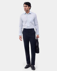 Blackberrys Men Textured Slim Fit Formal Shirt | 100% Cotton | Wrinkle Resistant | Wrinkle Free | Aqua