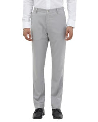Blackberrys Men Structured Slim Fit Formal Trouser | Rayon Blend | Stretchable Waistband | Grey