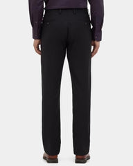Blackberrys Men Structured Slim Fit Formal Trouser | Rayon Blend | Stretchable Waistband | Black
