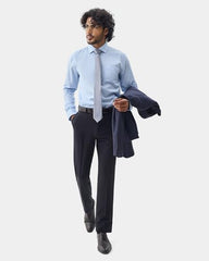 Blackberrys Men's Cotton Textured Light Blue Slim-Fit Shirts |Formal Wear