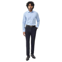 Blackberrys Men's Cotton Textured Light Blue Slim-Fit Shirts |Formal Wear