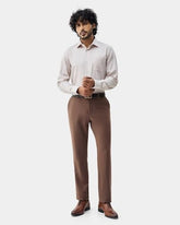 Blackberrys Men's Cotton Textured Beige Slim-Fit Shirts |Formal Wear