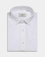 Blackberrys Men Solid Comfort Fit Casual Shirt | 100% Cotton Twill | Breathable | White