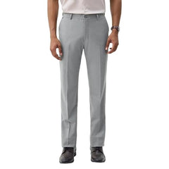 Blackberrys Men's Solid Grey Slim-Fit Trousers |Office Wear & Casual Wear