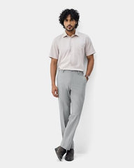 Blackberrys Men's Solid Grey Slim-Fit Trousers |Office Wear & Casual Wear