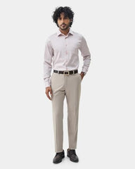 Blackberrys Men's Solid Beige Slim-Fit Trousers |Office Wear & Casual Wear