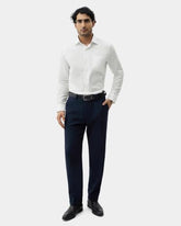 Blackberrys Men Textured Slim Fit Formal Shirt | 100% Cotton | Breathable | Dobby Textured Weave | White