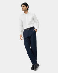 Blackberrys Men Textured Slim Fit Formal Shirt | 100% Cotton | Breathable | Dobby Textured Weave | White