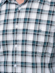 Crimsoune Club Men's Green Checked 100% Cotton Shirt (XXL)