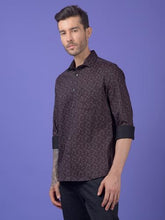 Crimsoune Club Men's Wine Printed Shirt