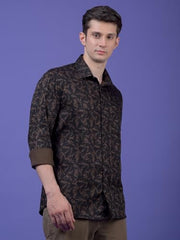 Crimsoune Club Men's Black Printed Shirt (S)