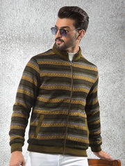 Crimsoune Club Men's Green Jacquard Reversible Jacket (M)