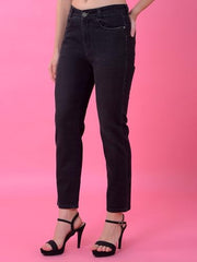 Crimsoune Club Women's Classic Black Straight Leg Denim Jeans (34)