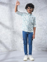 Crimsoune Club Boy's Blue 100% Cotton Straight Cargo Jeans (11-12Y)